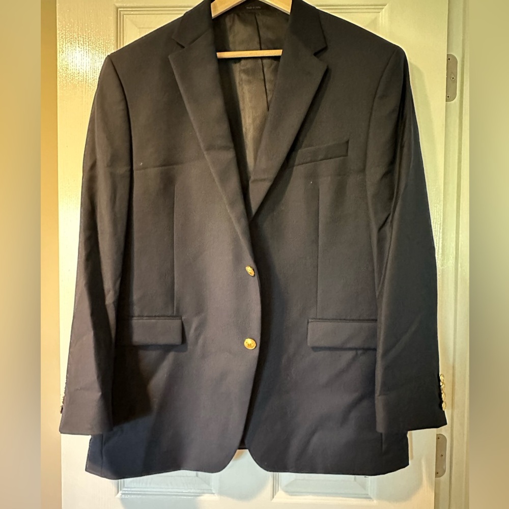 Ralph Lauren Men’s Wool Jacket Navy 44R Gold Button Sport Coat